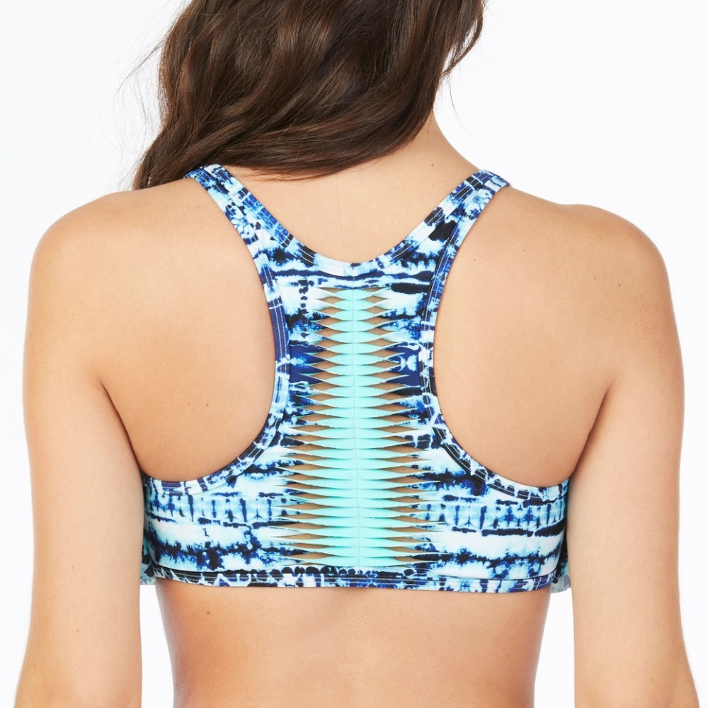 Arizona Tie Dye Flounce Swimsuit Top-Juniors - Picture 2 of 6